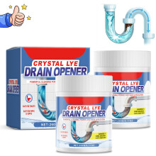 Powerful Lye Drain Opener Powder 2PCS – Fast Dissolving Drain Cleaner for Clogged Sinks and Bathroom