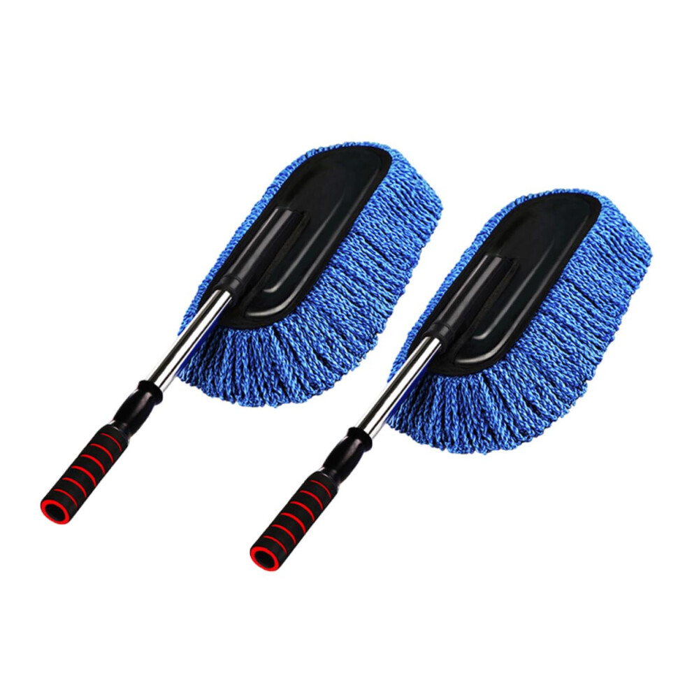 2Pcs Telescoping Car Wash Brush With Soft Bristles For Scratch Vehicle Detailing Exterior And Interior Use 9073542221180
