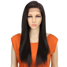 24 Inch Straight Lace Front Synthetic Wig for Women, Heat Resistant Fiber, Pre Plucked 13x4 Hair