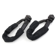 Synthetic Shackle Towing Rope 38000Lbs Breaking Strength with Protective Sleeve for Truck SUV OffRoad Recovery