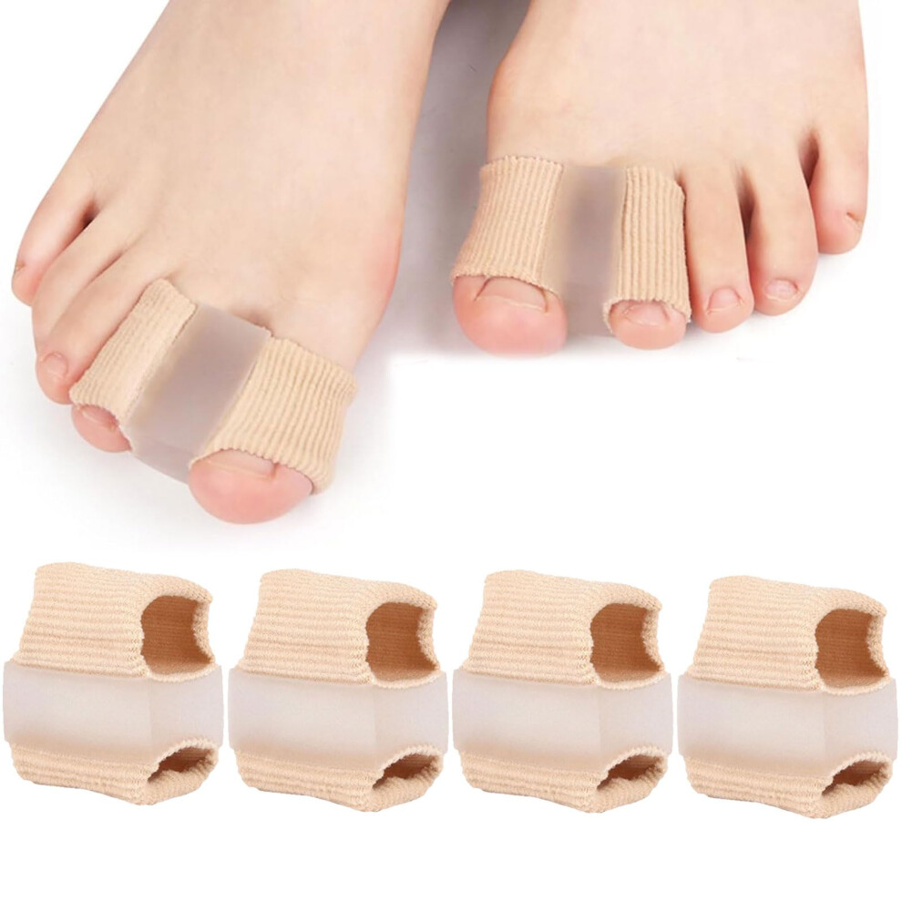 4PCS Bunion Toe Separators for Overlapping Toes, Silicone Corrector Sleeves for Foot Pain Relief