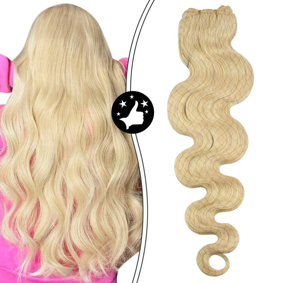Unisex 613 Blonde Body Wave Human Hair Extensions, Remy Weft Bundles For Sew In Instant Length And Volume