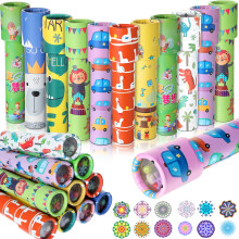 24 Pcs Classic Paper Kaleidoscope Toys for Kids – Vintage Educational Prism Tube Party Favors, Random Styles