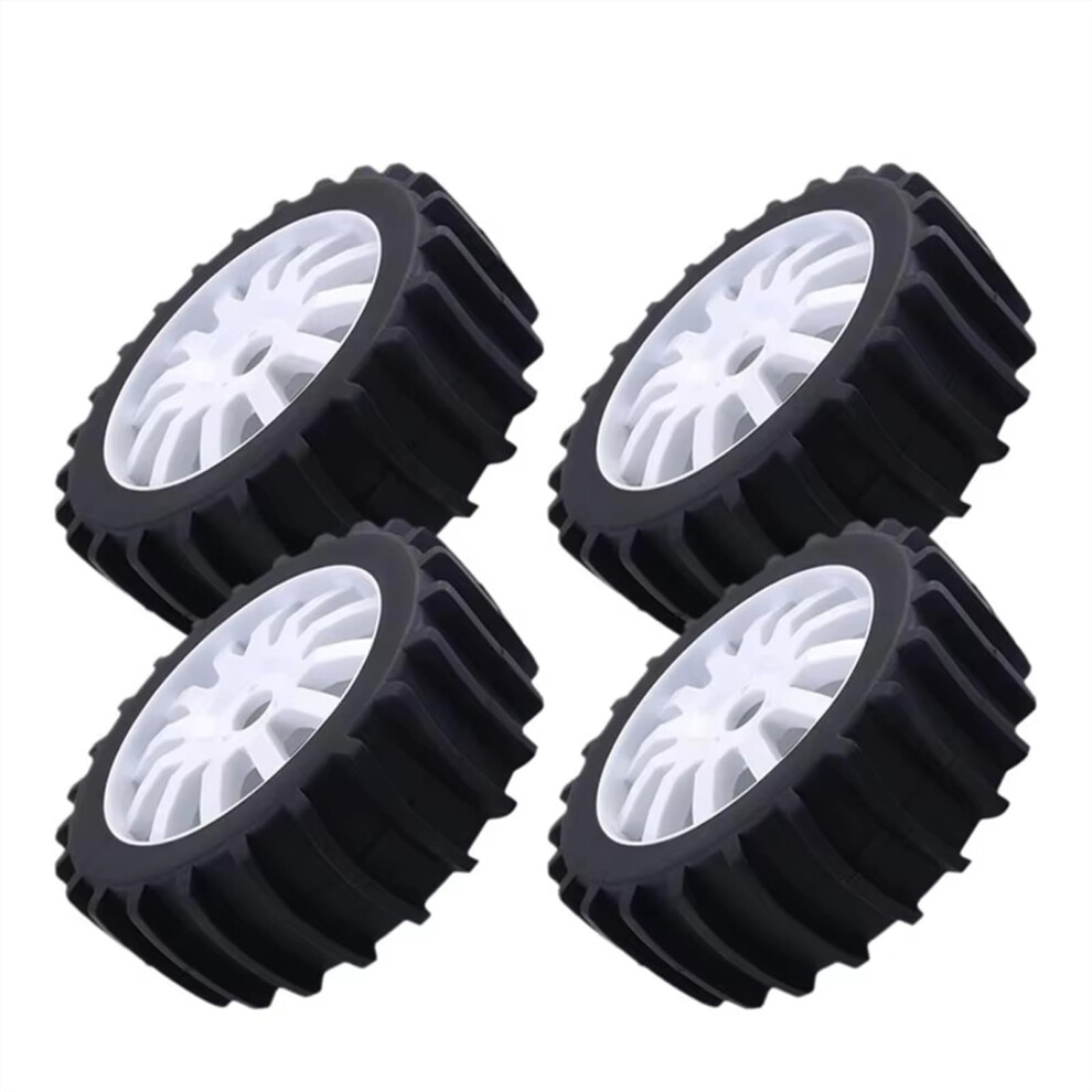 Rc Car Tires 1/8 17Mm Hex Paddle Wheels 120Mm Durable Rubber For Snow Sand Compatible With Arrma Traxxas Redcat White 9073542266310