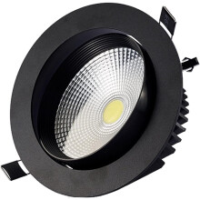 LED Ceiling Downlight 3W Adjustable Recessed Spotlight 4000K Neutral White Black Aluminum Fixture for Living Room Kitchen