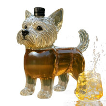 (1pc) Garrafa de uísque em formato de cachorro, transparente, decantador de uísque, West Highland White Terrier, garrafa de uísque