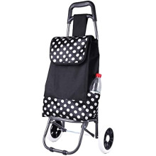 Heavy Duty Folding Shopping Cart with Stair Climbing Wheels and Removable Bag for Groceries, Black