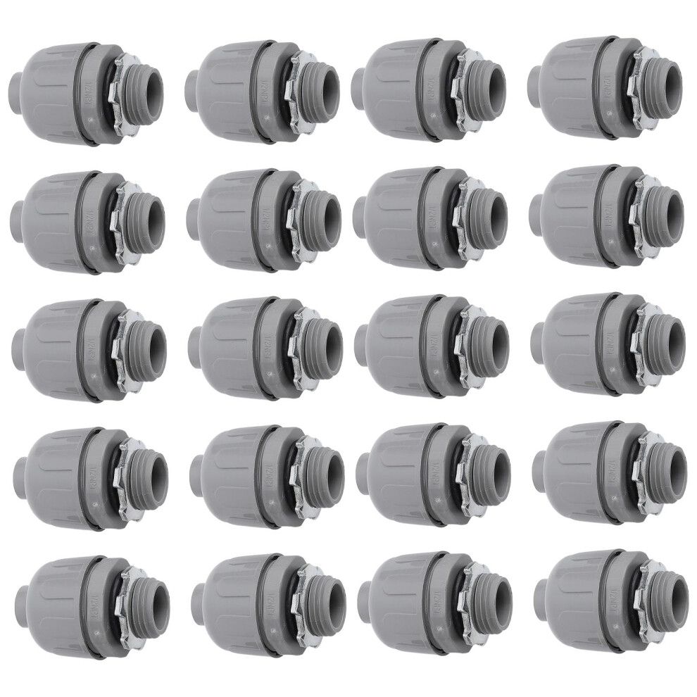 20Pcs 1/2 Inch Npt Liquid Tight Conduit Connector, Nylon Electrical Fitting With Corrosion Resistant Seal 9330225557524