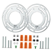 2x Light Fixture Mounting Bracket Round 4 Inch Iron Universal Plate for Easy Ceiling or Wall Installation