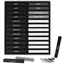 24 Pcs Charcoal Drawing Sticks Set with Wide Tonal Range and Multi Hardness Options for Sketching and Shading