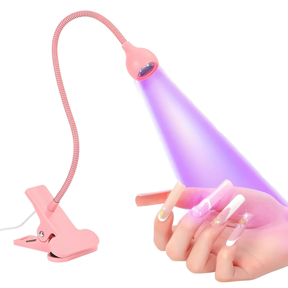 LED Nail Lamp UV Nail Dryer with Flexible Gooseneck Clamp, Fast Gel Curing, USB Powered, Compact Design