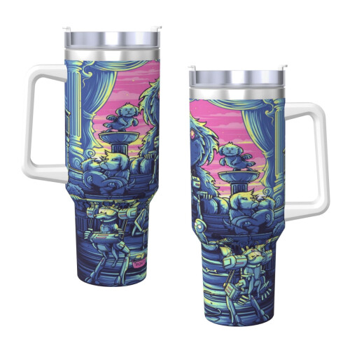 Ποτήρι Rick and Morty 40oz από ανοξείδωτο ατσάλι με λαβή 2