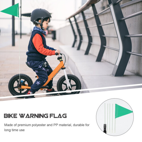 1 set cykelsäkerhetsflagga justerbar stång barns baksida triangulär 1
