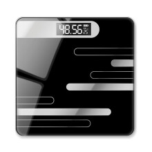 USB Rechargeable Digital Bathroom Scale with Smart Gravity Sensor, Tempered Glass, Clear LCD Display, 400lb Capacity