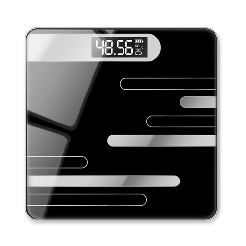 USB Rechargeable Digital Bathroom Scale with Smart Gravity Sensor, Tempered Glass, Clear LCD Display, 400lb Capacity