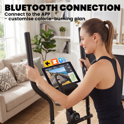 SPORTNOW Quiet Magnetic Elliptical Cross Trainer with Bluetooth 2