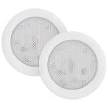 RV LED Ceiling Light 12V Interior Dome Light Soft White 3500K Dimmable Brightness Pack of 2