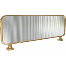 Restaurant Partition Privacy Screen with Striped Frosted Glass and Durable Stainless Steel Frame Gold 30x110cm