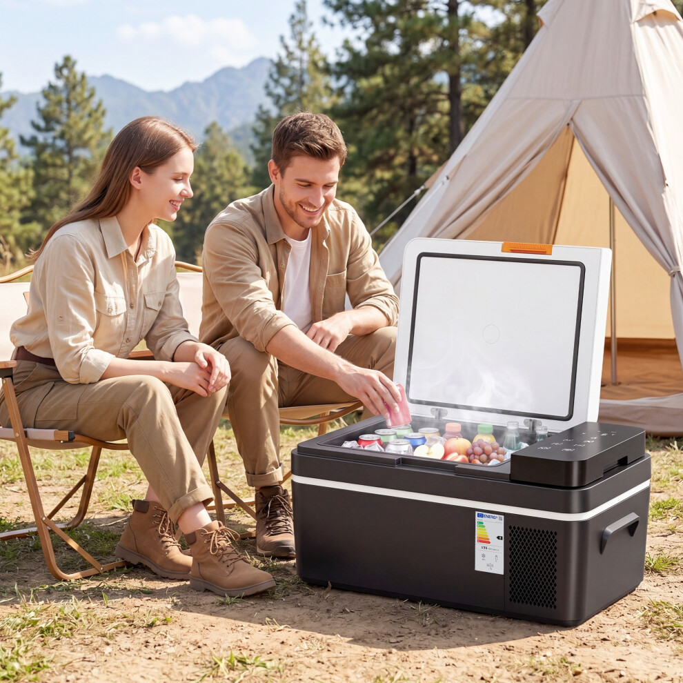 Outsunny 20L Compressor Car Fridge Freezer, Camping Refrigerator, Black
