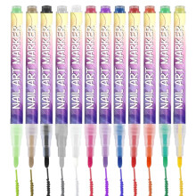 12 Colors Fine Tip Nail Art Pens Set, Quick Dry Nail Painting Markers for Professional Manicure Design