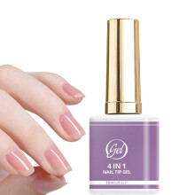 LED Nail Glue 4 in 1 Clear Acrylic UV Gel, Fast Curing Gloss Nail Adhesive for Beginners Home Salon 15ml