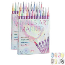 12 Colors Nail Art Pens Set with Ultra Fine 0.5mm Tip, Quick Drying Ink for DIY Nail Art Drawing (2 Sets)