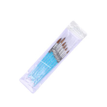 6pcs Nail Art Brush Set with Rhinestone Handle for Manicure Detailing and Professional Design