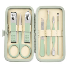 Professional Manicure Set 7 Piece Nail Clippers Kit with Case, Durable Stainless Steel Nail Care Tools