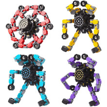 4 Pack Transformable Fidget Spinner Set for Kids and Adults, Finger Gyro Toy for Stress and Anxiety Relief