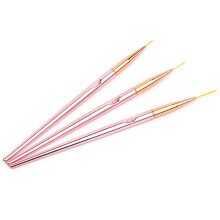 3pcs Nail Art Pen Set Rose Gold Nail Paint Brush with Precision Tip for Fine Detail Control