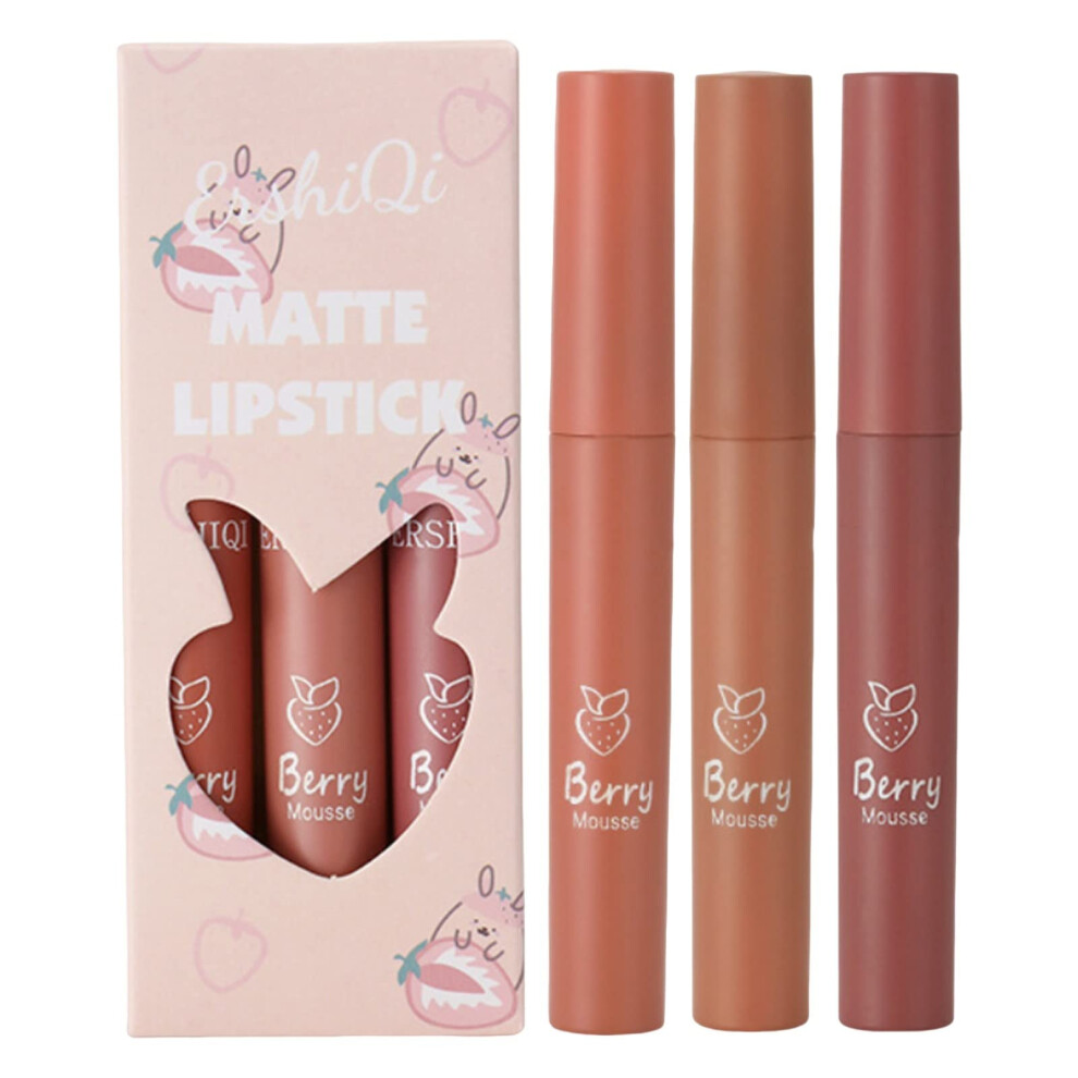 Long Lasting Non Sticky Lip Gloss Set 3pcs Hydrating Lip Plumper Gloss Natural Glossy Lipstick