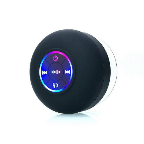 Waterproof Bluetooth 5.0 Shower Speaker with Suction Cup White  White without stickers