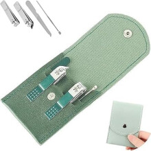 Stainless Steel Nail Clippers Set for Men and Women, 4 PCS Manicure Kit with Ergonomic Grip and Travel Case