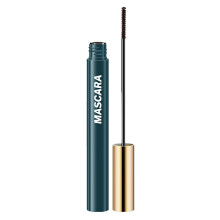 Smudge Proof Lengthening Mascara with Fine Brush, Long Lasting Curl Effect, Natural Look, Brown Green Tube