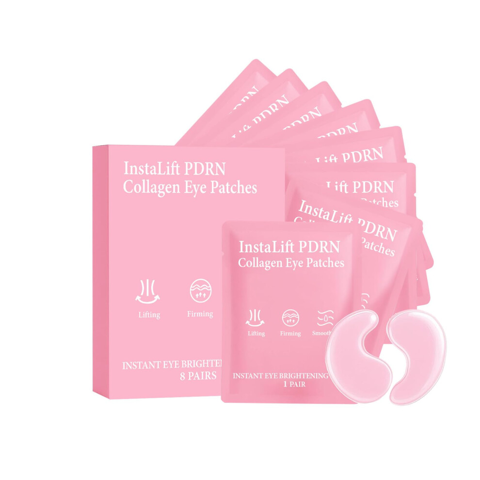 Dark Collagen Eye Masks 8 Pairs For Circles And Puffiness With Niacinamide, Deep Hydration Antiwrinkle Effect
