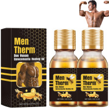 Chest Firming Oil for Men with Bee Venom Infusion, Heat Therapy Gynecomastia Treatment (2pcs)