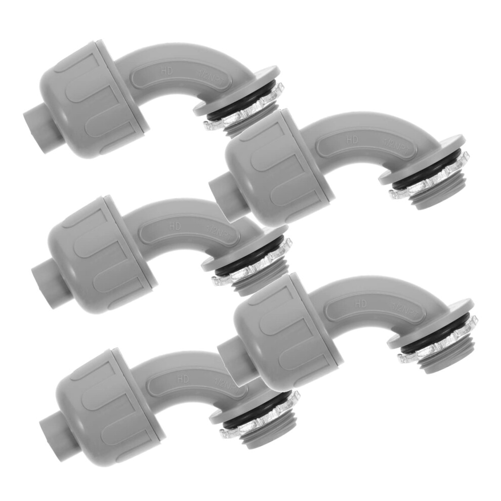 5Pcs Liquid Tight Conduit Fittings Angled Electrical Connectors Waterproof Pvc Ul Certified For Hvac 9330225562931