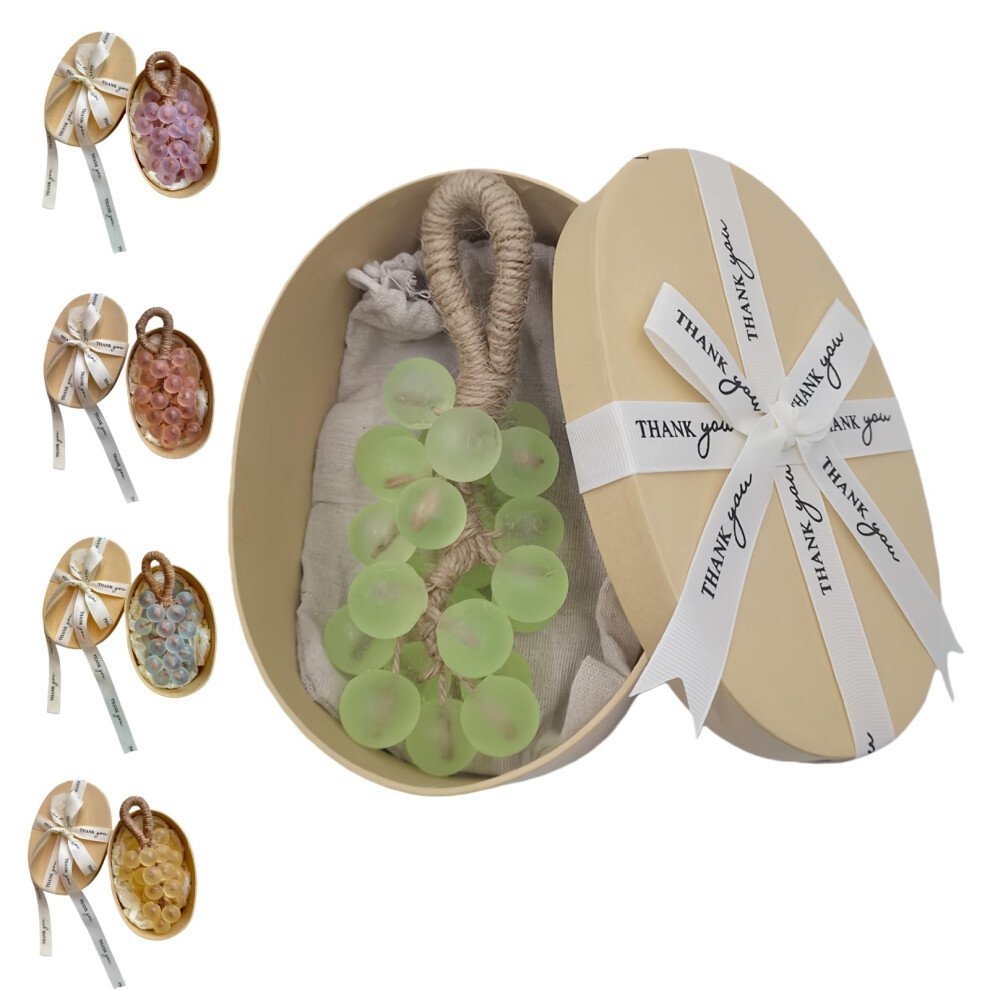 Green Handmade Crystal Grape Soap On A Rope, Decorative Bath Soap With Gentle Cleansing And GiftâReady Packaging (Green)