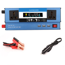 1600W Car Power Inverter 12V/24V/48V/60V DC to 220V with Triple AC Outlets and Comprehensive Protection