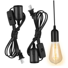 2 Pcs Light Socket Cord with Switch, Pendant Lamp Socket with US Plug for DIY Hanging Lights