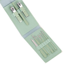 Nail Clippers Set 9‑Piece Matcha Green Stainless Steel Manicure Pedicure Kit with Precision Blades