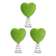 Beflockte Mini-Baumspitzen mit grünem Herz zum Patricks Day,-3