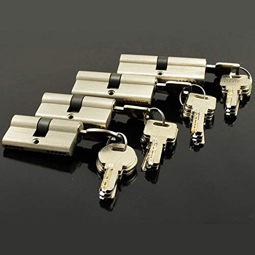 Solid Brass Euro Cylinder Door Lock 80mm Thumb Turn, AntiPick Drill Protection, FiveKey Secure Access 2