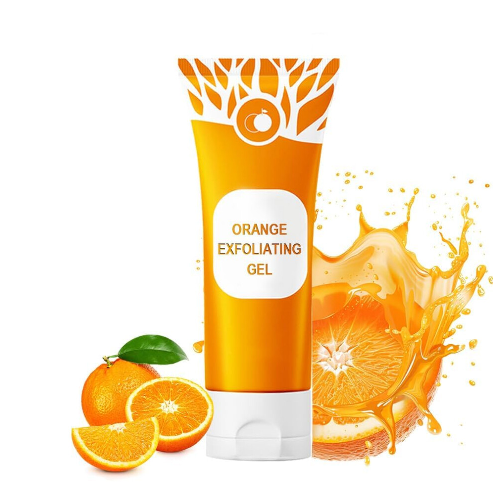 Orange Peeling Exfoliating Gel Face Scrub with Natural Orange Extract for Deep Cleansing and Smooth Skin