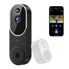 1080P Wireless Video Doorbell Camera with AI Human Detection, Cloud Storage, Two‑Way Audio, Night Vision, Instant Alerts, White