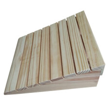 Wooden Threshold Ramp 38.8x35x15cm Non Slip Durable Wood Curb Ramp for Doorway Smooth Entry Transition