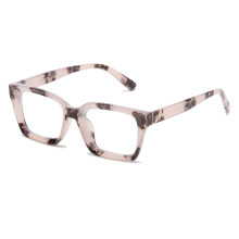 Blue Light Blocking Reading Glasses for Women and Men, Fashion Square Frame Pink Tortoise Nonprescription Eyewear