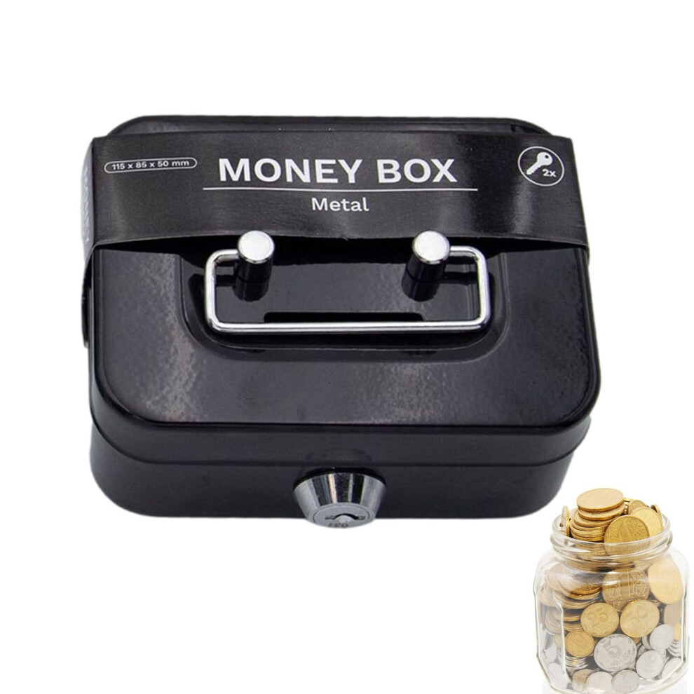 Fireproof Lock Box With Secure Keyed Lock, Durable Metal Safe Box For Money Valuables Documents 9330225606680
