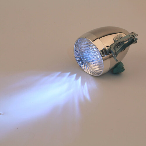 Phare de vélo vintage rétro à 3 LED avec support 2