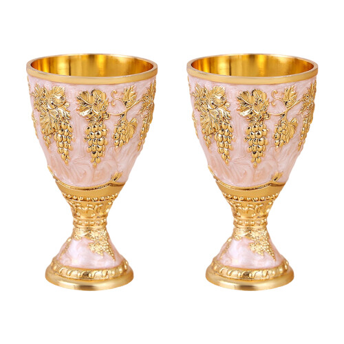 Stylish Metallic Wine Goblet Drink Cup Ideal For-White 2